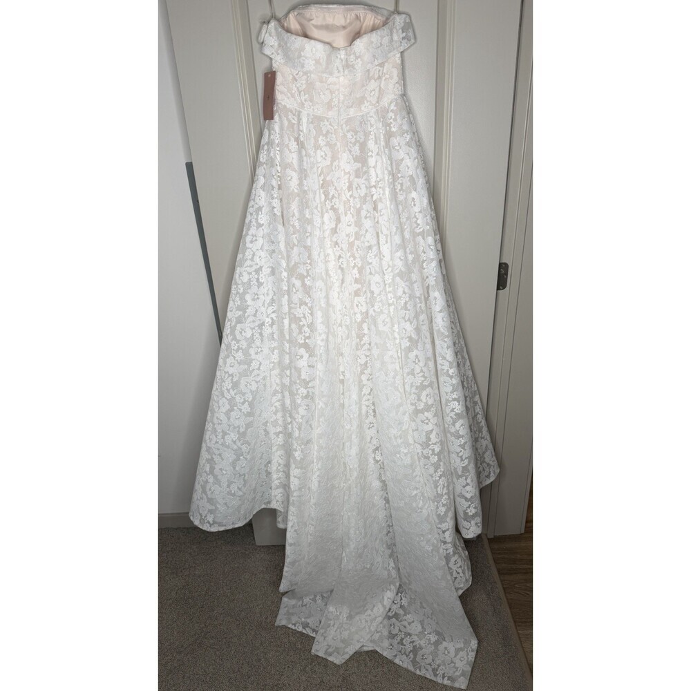 Jenny Yoo NWT Leigh Lace Strapless White Wedding Dress Size 10 BHLDN - Picture 8 of 16